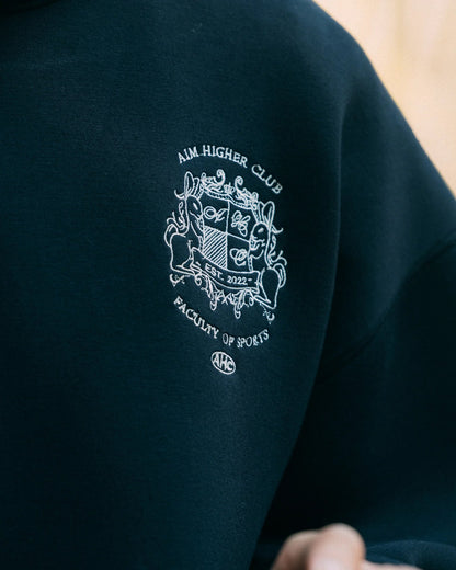 Aim Higher Club Unisex Faculty of Sports Emblem Soft Hoodie/ Navy - GROGROCERY