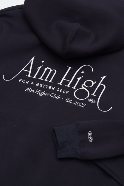 Aim Higher Club Unisex Faculty of Sports Emblem Soft Hoodie/ Navy - GROGROCERY