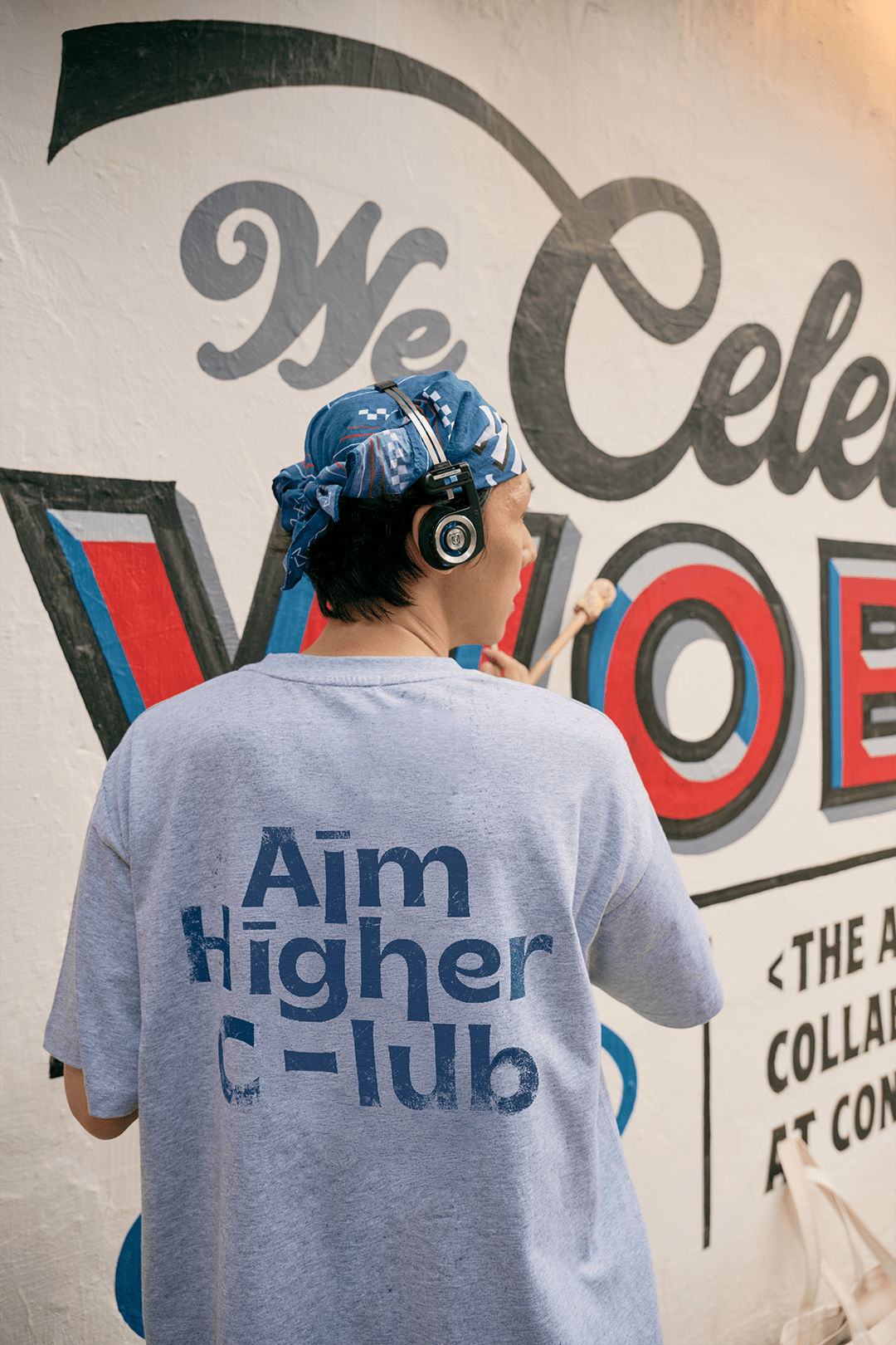 Aim Higher Club Unisex Logo Tee/ Flecking Grey - GROGROCERY