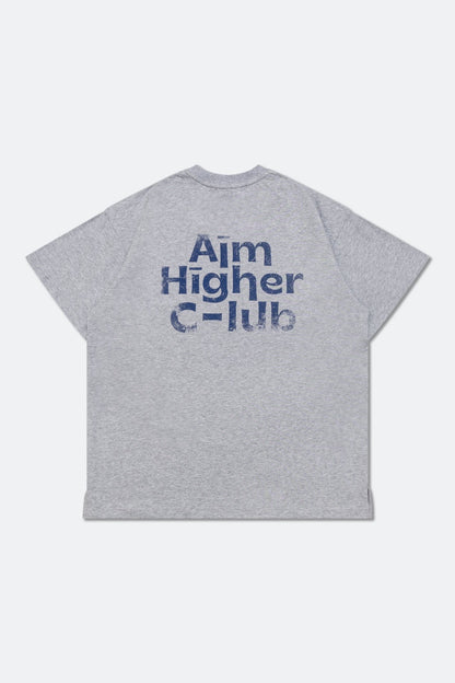 Aim Higher Club Unisex Logo Tee/ Flecking Grey - GROGROCERY