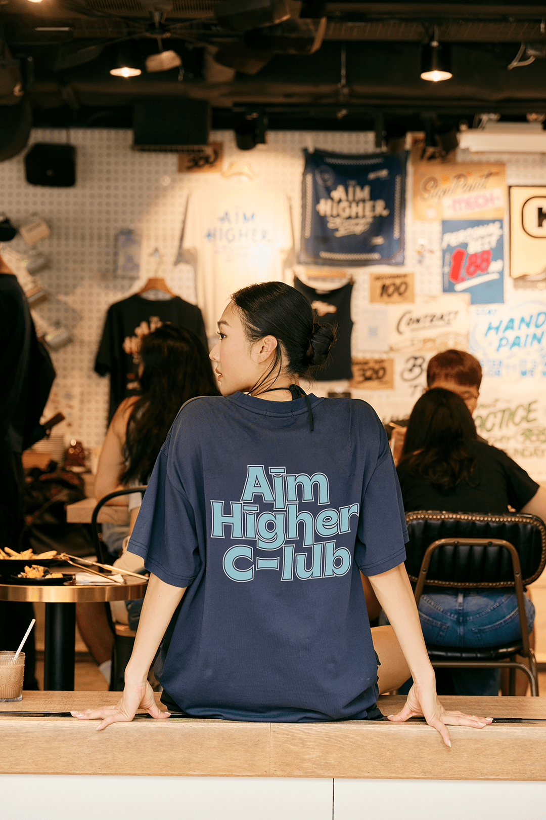 Aim Higher Club Unisex Logo Tee/ Navy - GROGROCERY