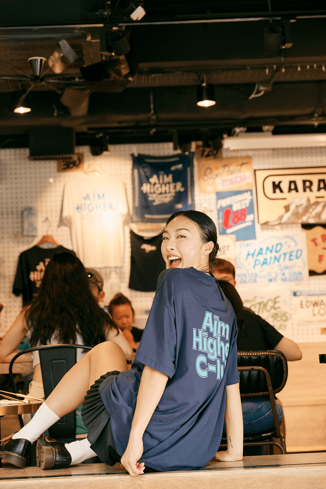 Aim Higher Club Unisex Logo Tee/ Navy - GROGROCERY