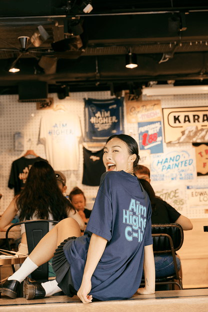 Aim Higher Club Unisex Logo Tee/ Navy - GROGROCERY