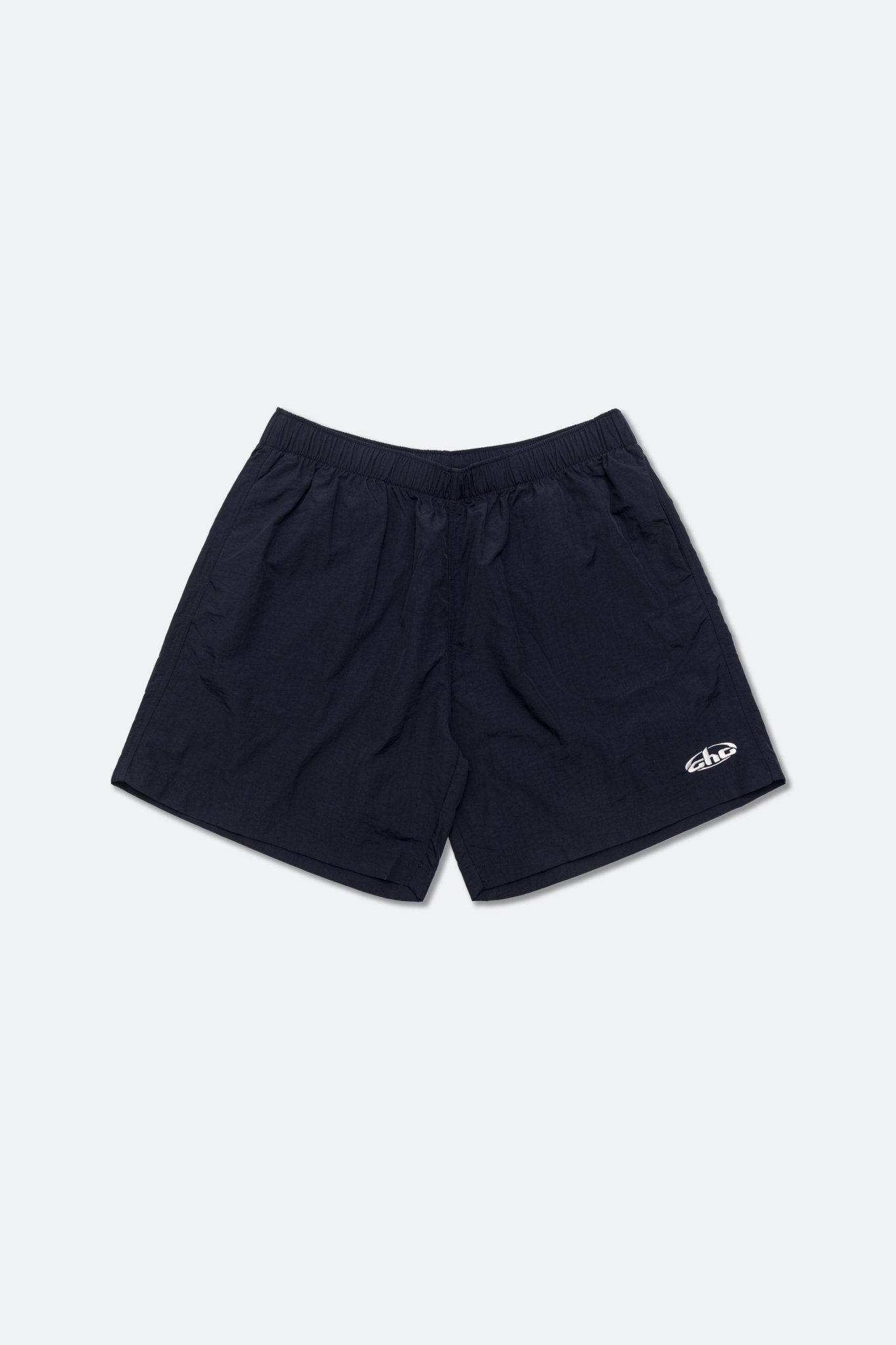 Aim Higher Club Unisex Retro Oval Logo Nylon Shorts/ Navy - GROGROCERY
