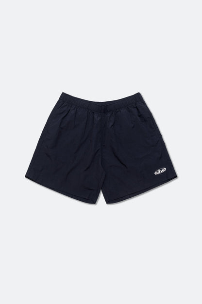 Aim Higher Club Unisex Retro Oval Logo Nylon Shorts/ Navy - GROGROCERY