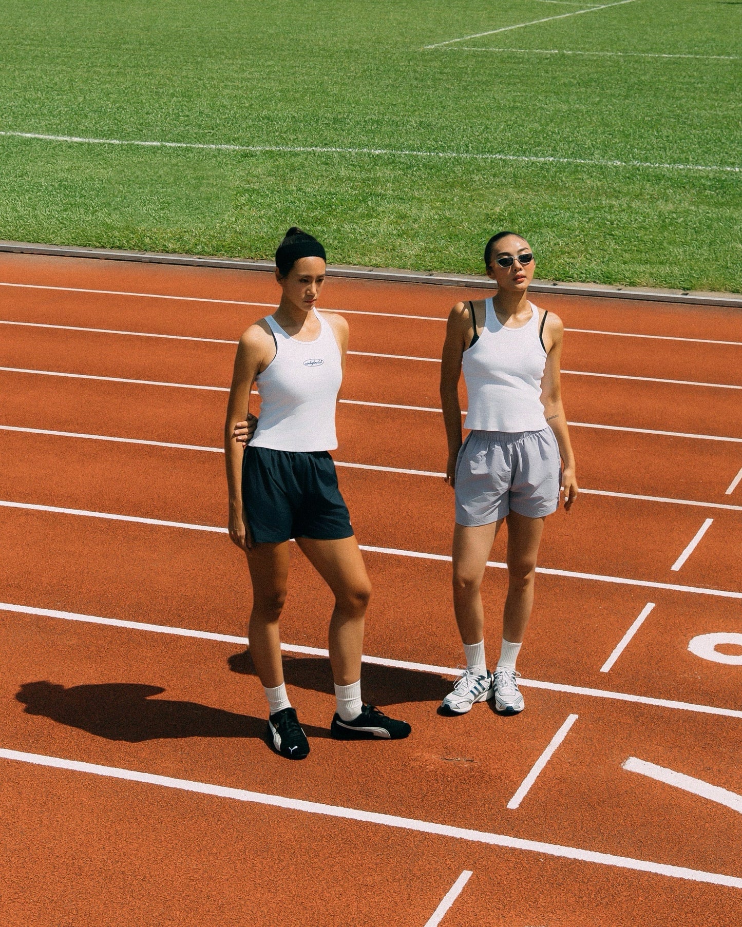 Aim Higher Club Unisex Retro Oval Logo Nylon Shorts/ Navy - GROGROCERY