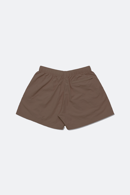 Aim Higher Club Women Oval Logo Nylon Shorts/ Brown - GROGROCERY