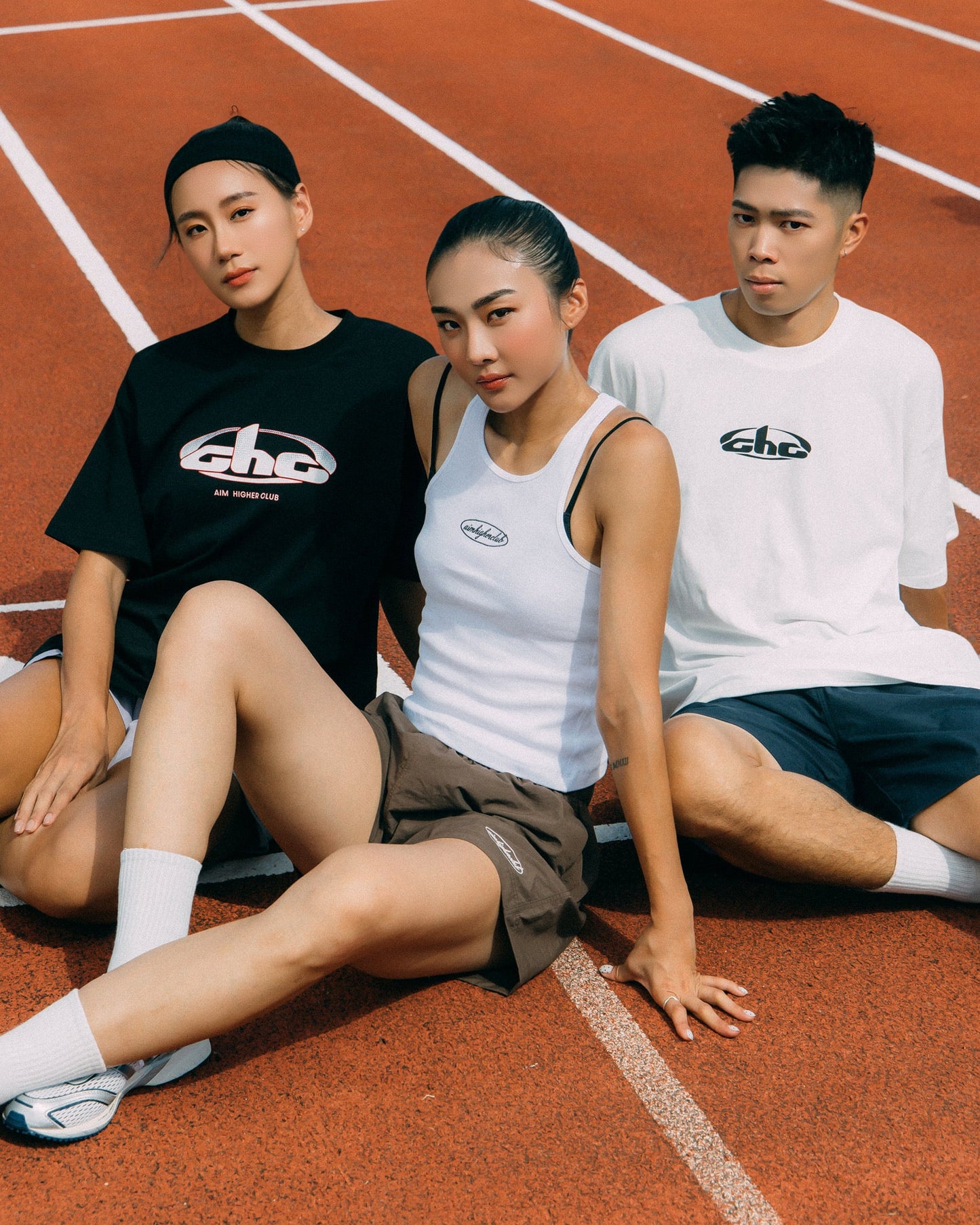 Aim Higher Club Women Oval Logo Tank Top/ White - Grey - GROGROCERY