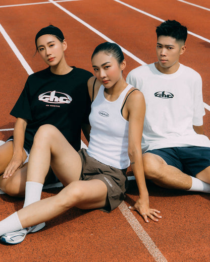 Aim Higher Club Women Oval Logo Tank Top/ White - Grey - GROGROCERY