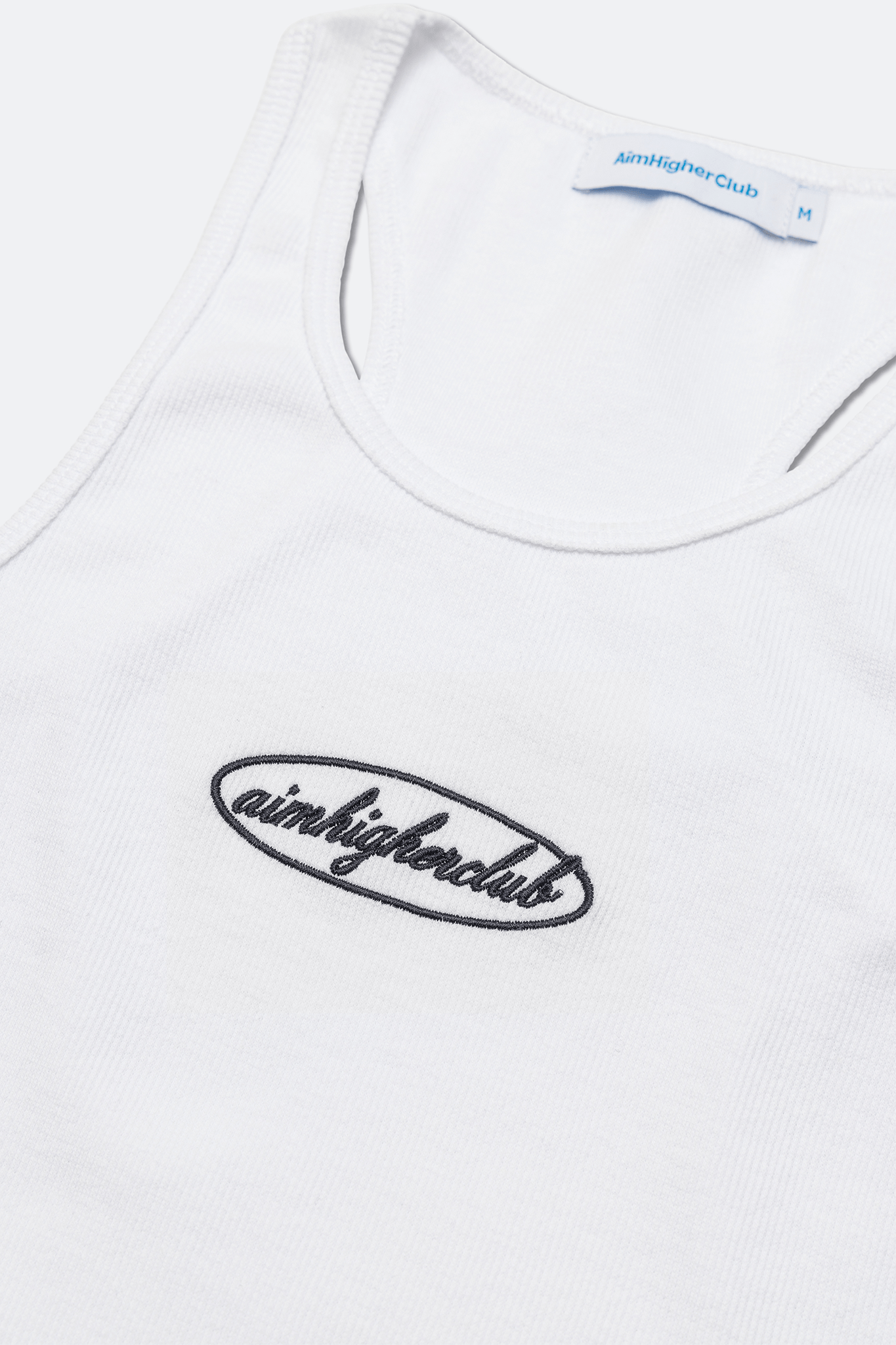 Aim Higher Club Women Oval Logo Tank Top/ White - Grey - GROGROCERY