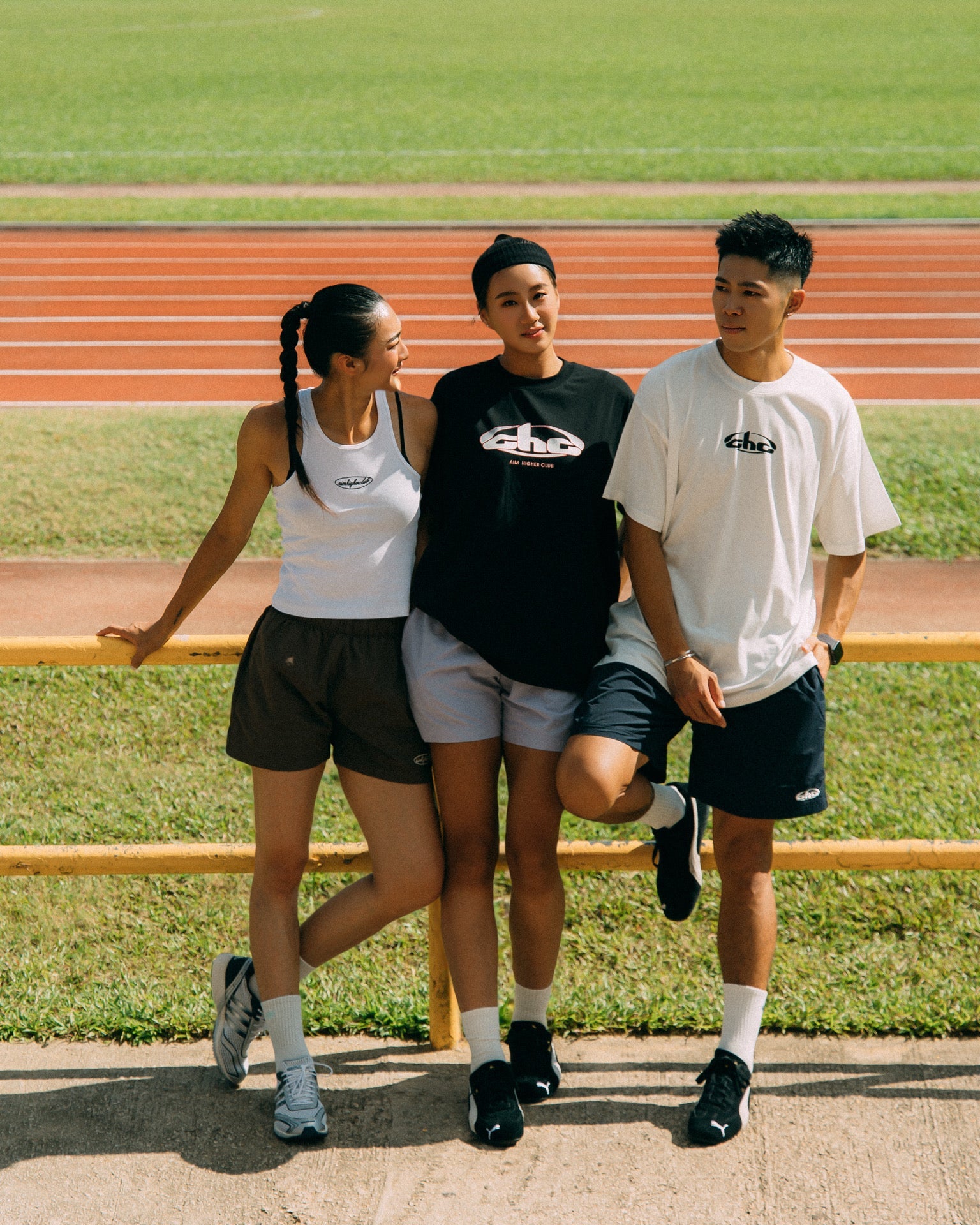Aim Higher Club Women Oval Logo Tank Top/ White - Grey - GROGROCERY