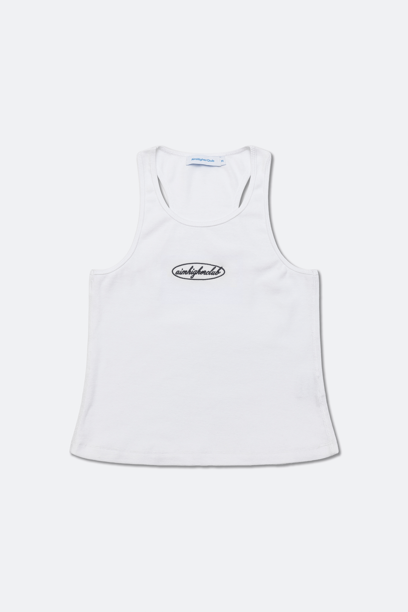 Aim Higher Club Women Oval Logo Tank Top/ White - Grey - GROGROCERY