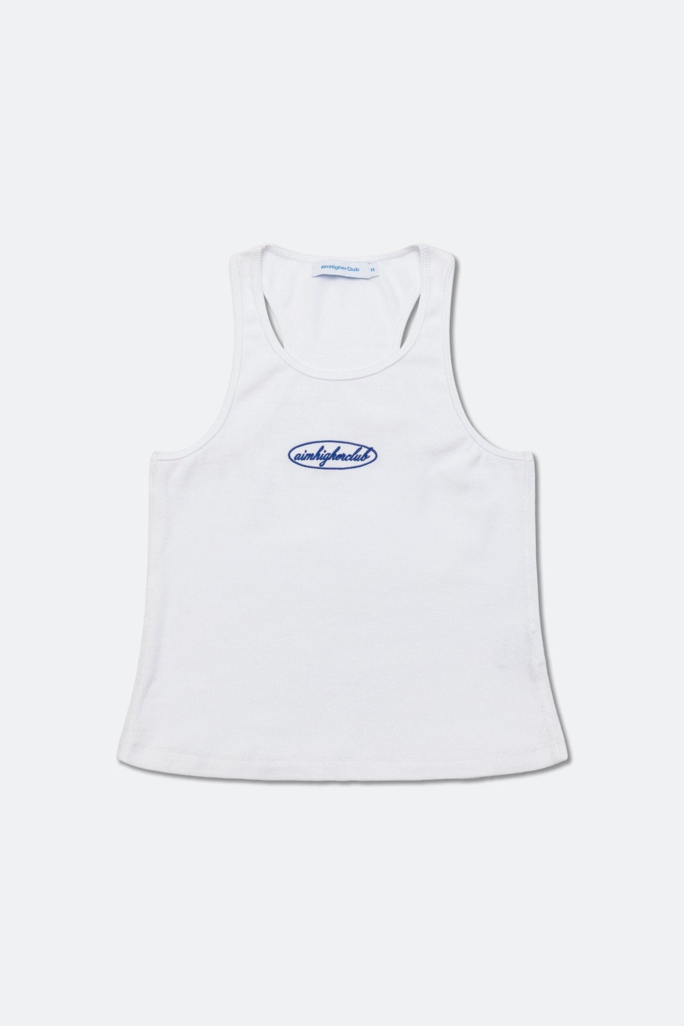 Aim Higher Club Women Oval Logo Tank Top/ White - Navy - GROGROCERY