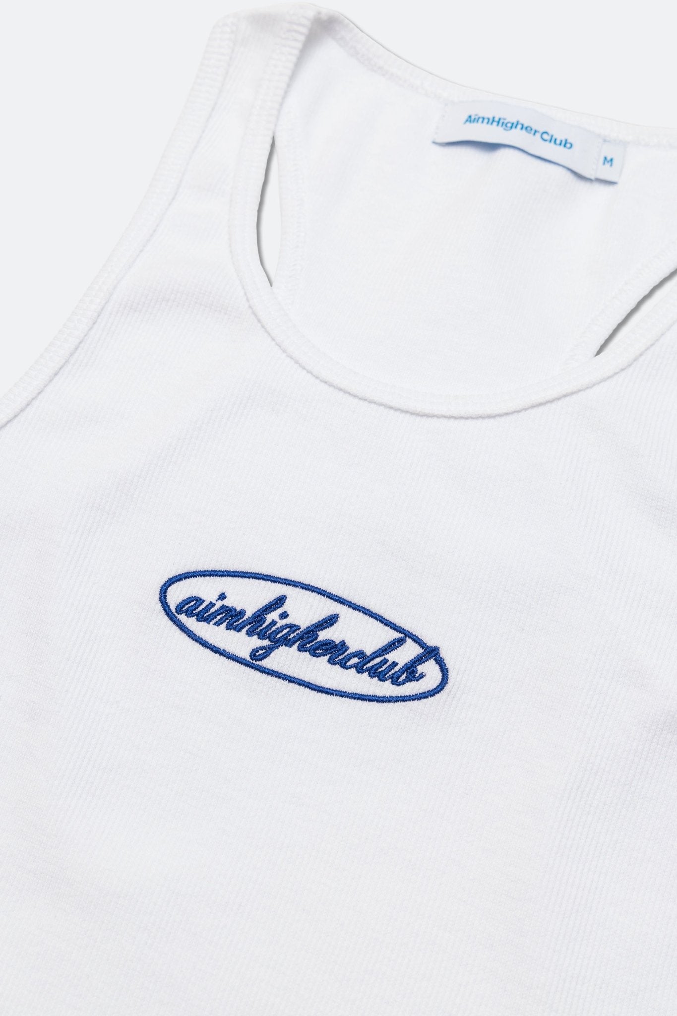 Aim Higher Club Women Oval Logo Tank Top/ White - Navy - GROGROCERY