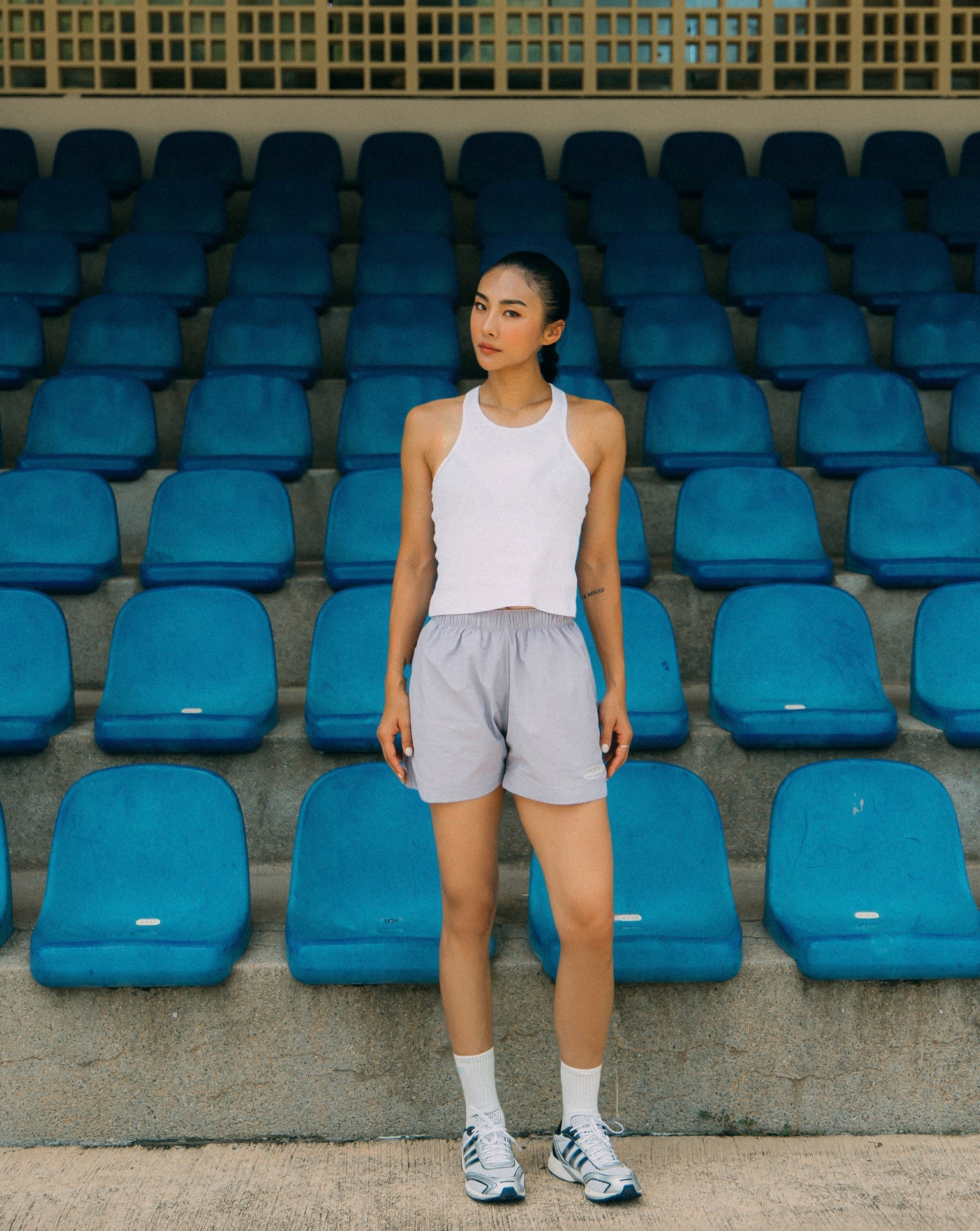 Aim Higher Club Women Oval Logo Tank Top/ White - White - GROGROCERY