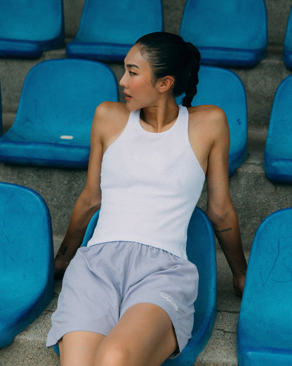 Aim Higher Club Women Oval Logo Tank Top/ White - White - GROGROCERY