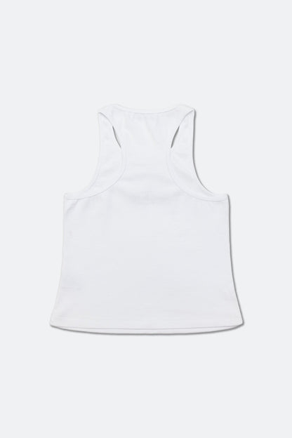 Aim Higher Club Women Oval Logo Tank Top/ White - White - GROGROCERY