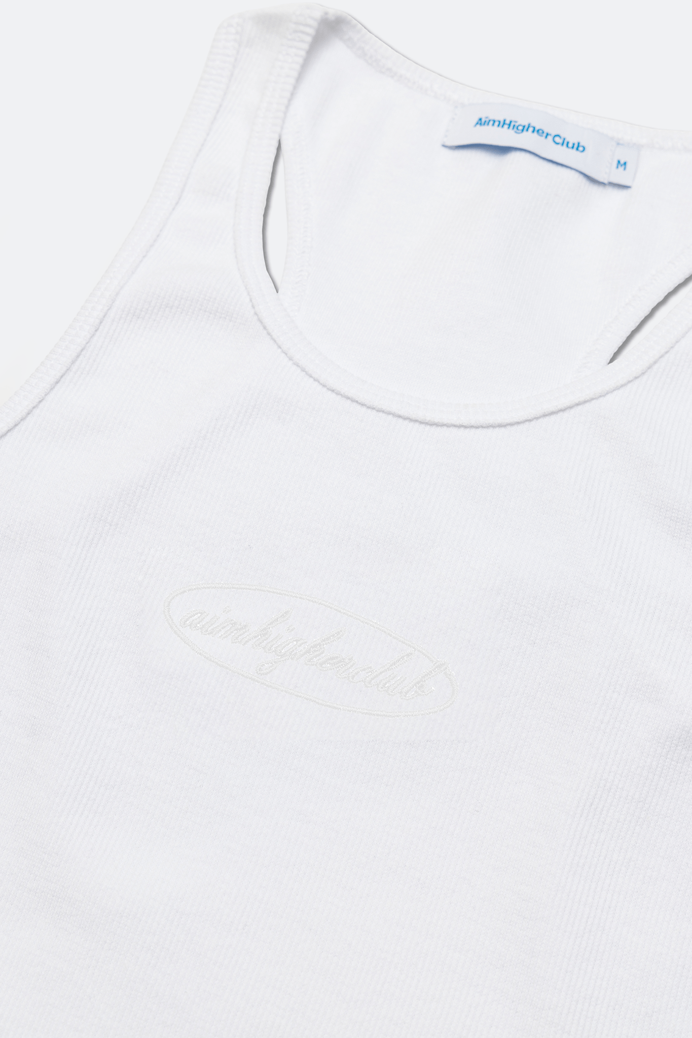 Aim Higher Club Women Oval Logo Tank Top/ White - White - GROGROCERY