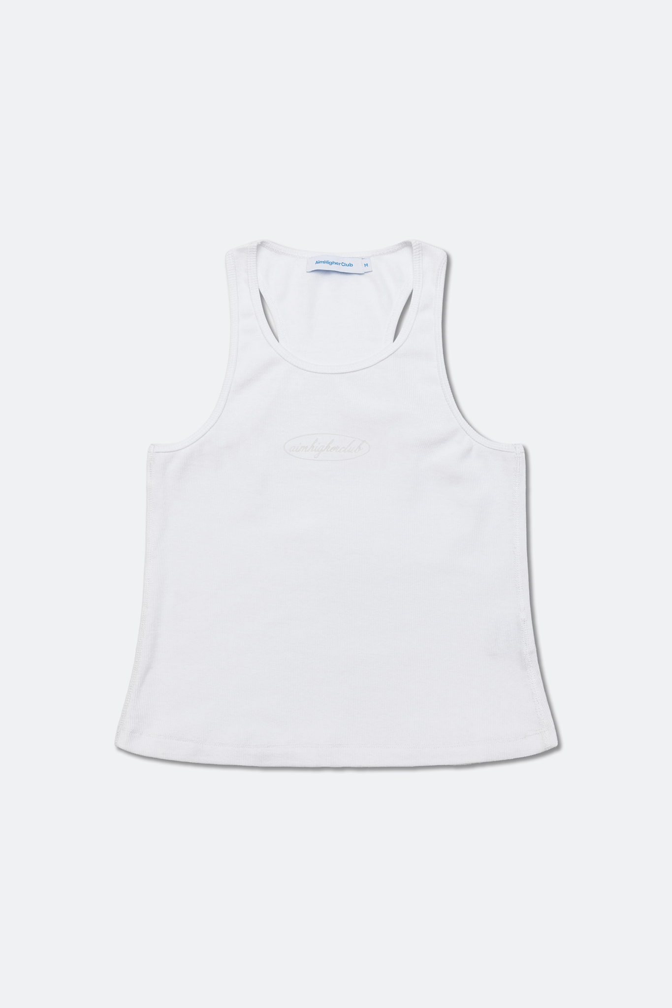 Aim Higher Club Women Oval Logo Tank Top/ White - White - GROGROCERY