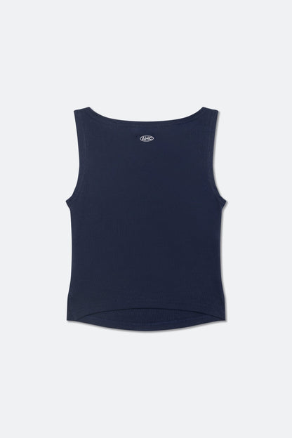 AIM HIGHER CLUB x IMAGINARY MECHANIC SUMMER CLUB SLEEVELESS WOMAN TOP/ NAVY - GROGROCERY