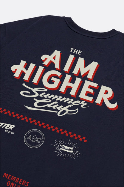 AIM HIGHER CLUB X IMAGINARY MECHANIC SUMMER CLUB UNISEX LOGO TEE/ NAVY - GROGROCERY