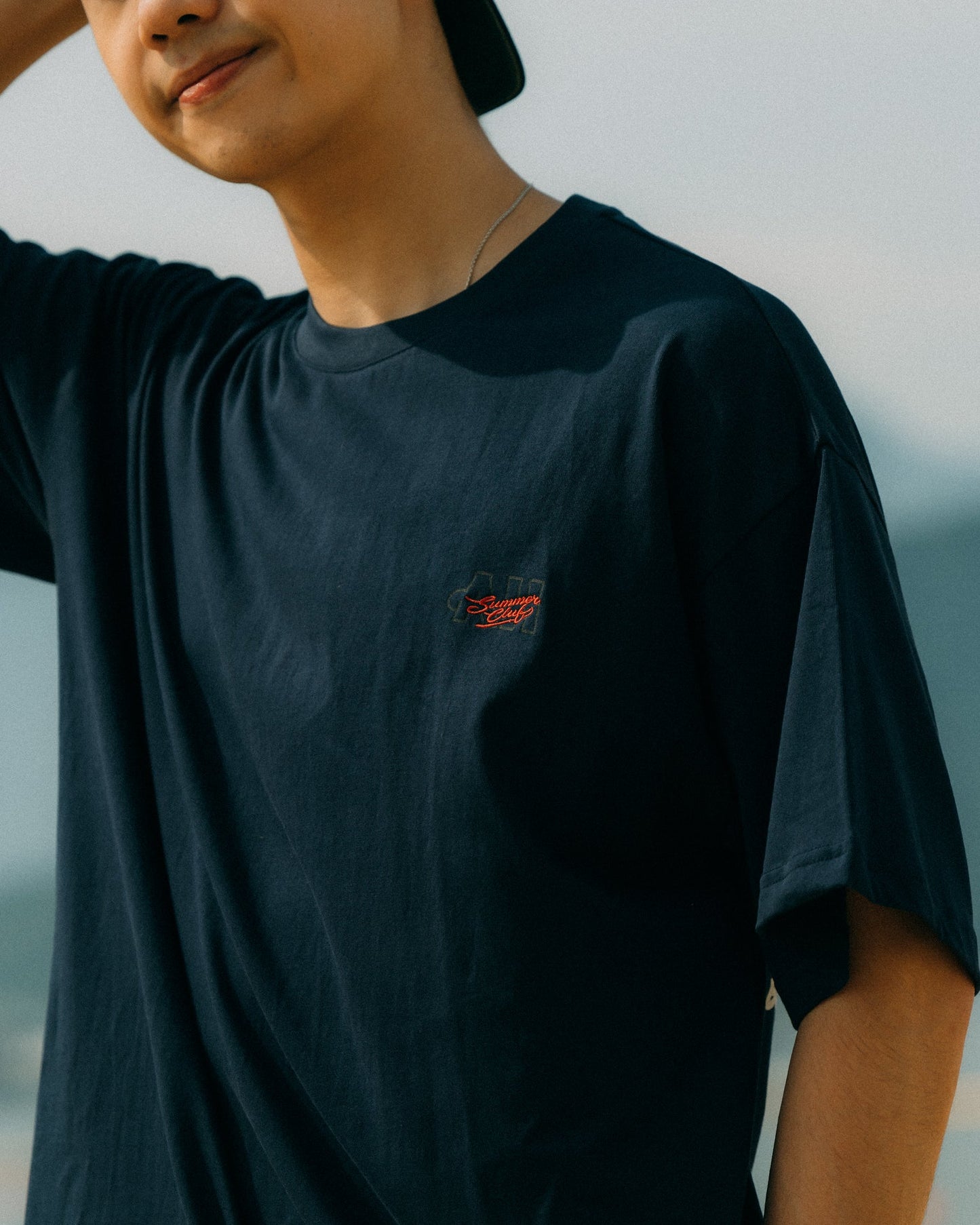 AIM HIGHER CLUB X IMAGINARY MECHANIC SUMMER CLUB UNISEX LOGO TEE/ NAVY - GROGROCERY