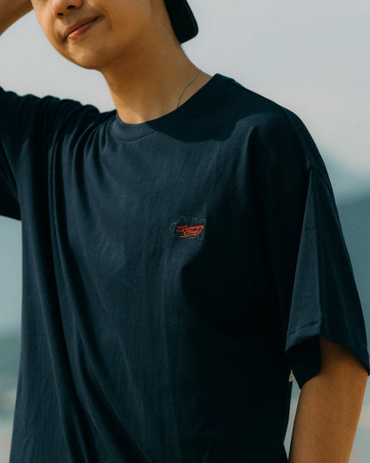AIM HIGHER CLUB X IMAGINARY MECHANIC SUMMER CLUB UNISEX LOGO TEE/ NAVY - GROGROCERY