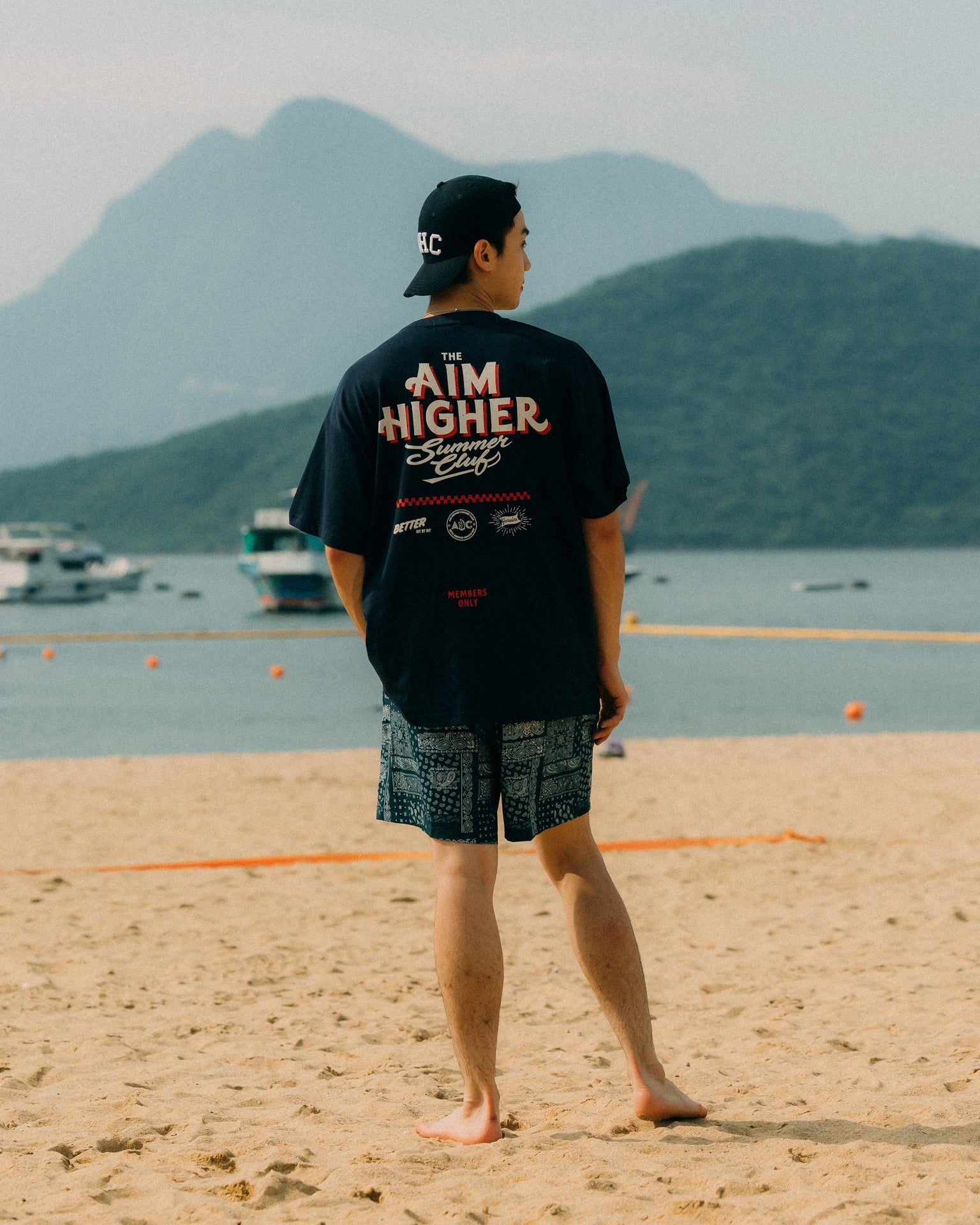 AIM HIGHER CLUB X IMAGINARY MECHANIC SUMMER CLUB UNISEX LOGO TEE/ NAVY - GROGROCERY