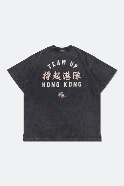 Aim Higher Club x SportsRoad 撐起港隊 Tee/ Washed Charcoal - GROGROCERY