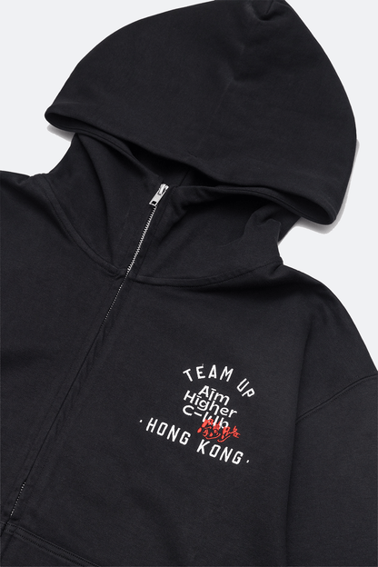 Aim Higher Club x SportsRoad 撐起港隊 Zip Up Hoodies/Black - GROGROCERY