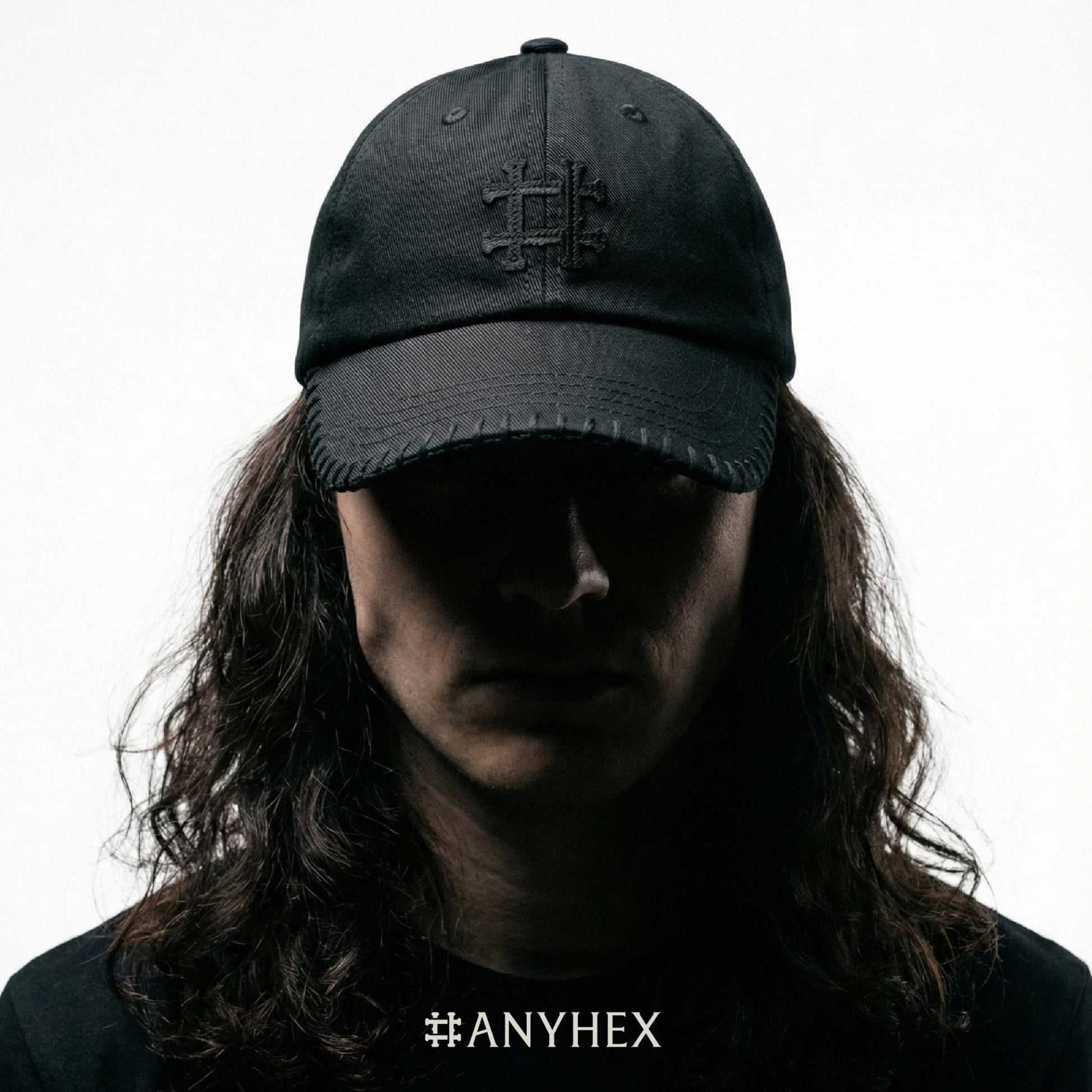 ANYHEX 000000 STITCHING CAP/ BLACK - GROGROCERY