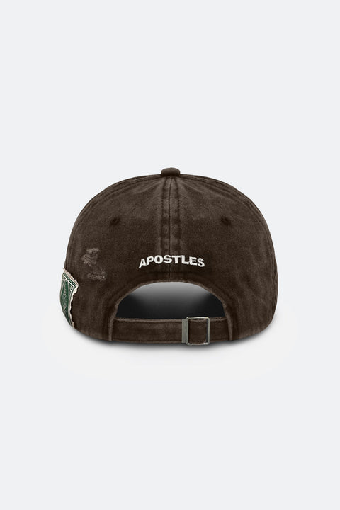 APOSTLES A006 / WASHED DISTRESSED LETTER A CAP - COFFEE - GROGROCERY