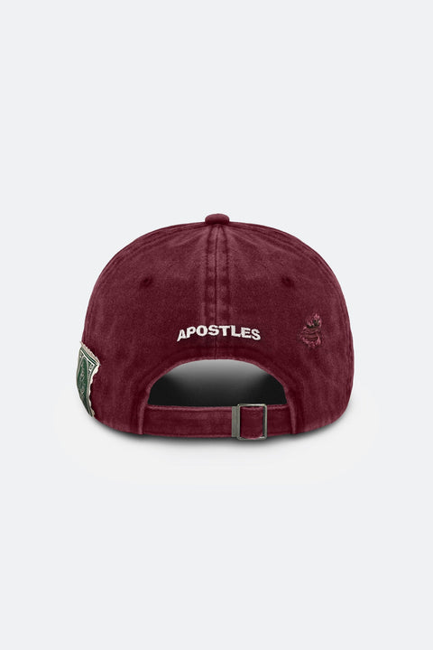 APOSTLES A006 / WASHED DISTRESSED LETTER A CAP - MAROON - GROGROCERY