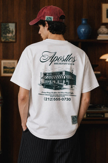 APOSTLES BREAKFAST CLUB CREW TEE – WHITE - GROGROCERY