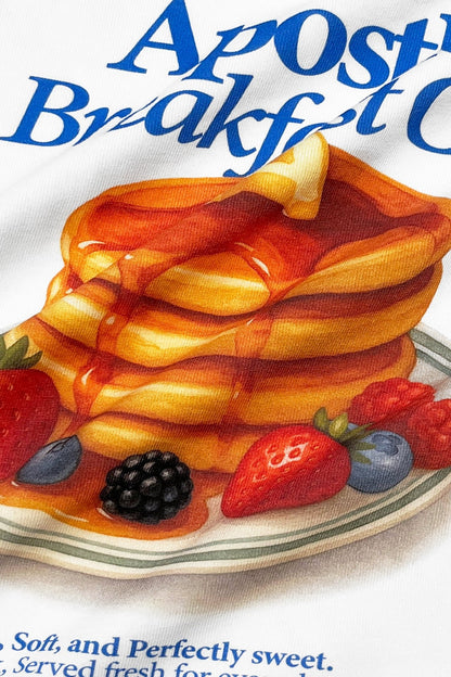 APOSTLES BREAKFAST CLUB GOLDEN STACK TEE – WHITE - GROGROCERY