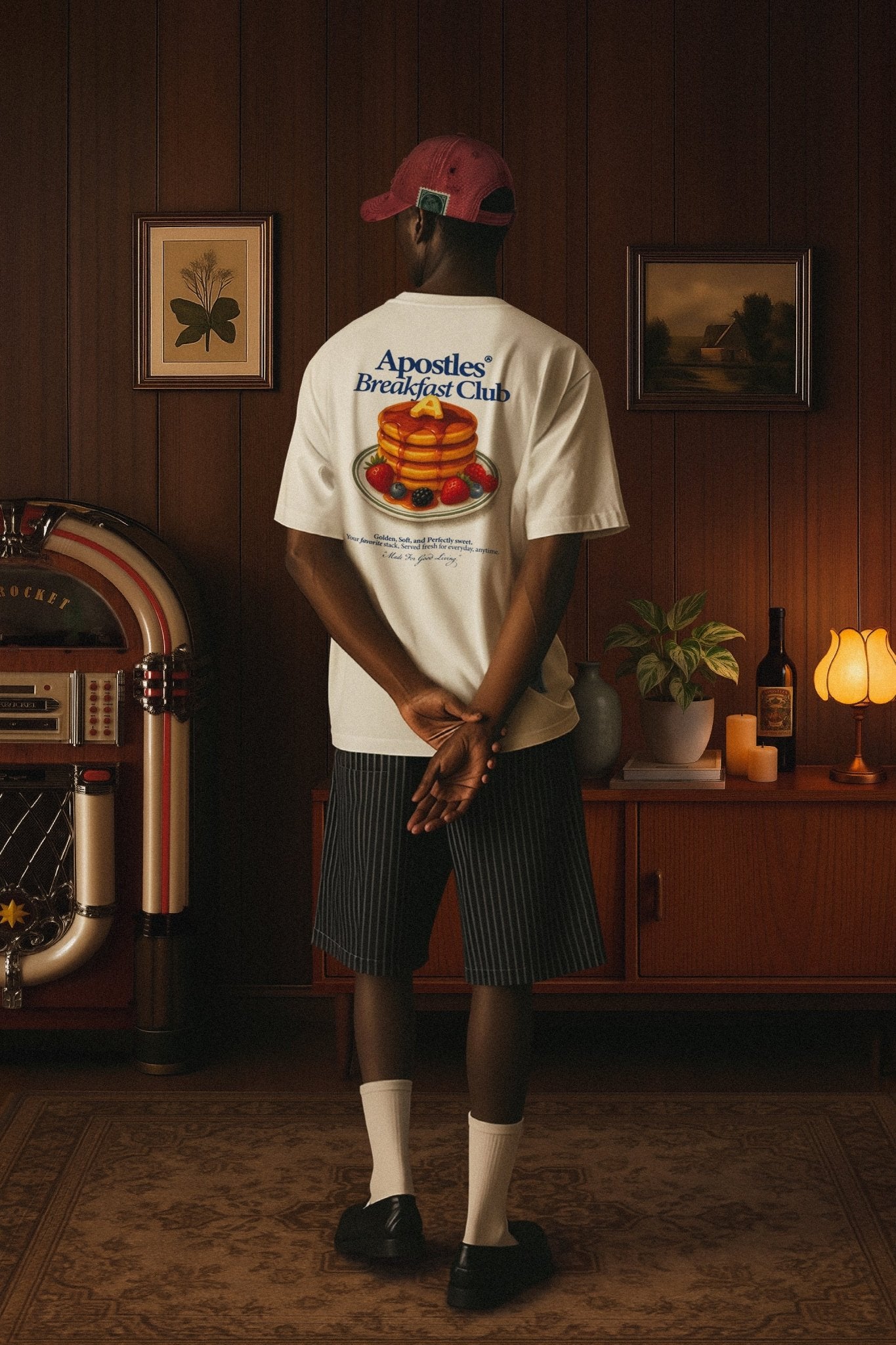 APOSTLES BREAKFAST CLUB GOLDEN STACK TEE – WHITE - GROGROCERY