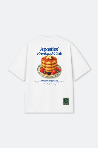 APOSTLES BREAKFAST CLUB GOLDEN STACK TEE – WHITE - GROGROCERY