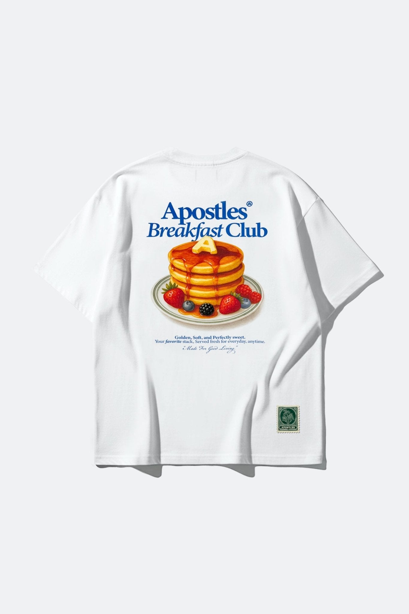 APOSTLES BREAKFAST CLUB GOLDEN STACK TEE – WHITE - GROGROCERY