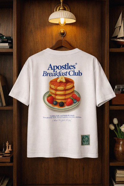 APOSTLES BREAKFAST CLUB GOLDEN STACK TEE – WHITE - GROGROCERY