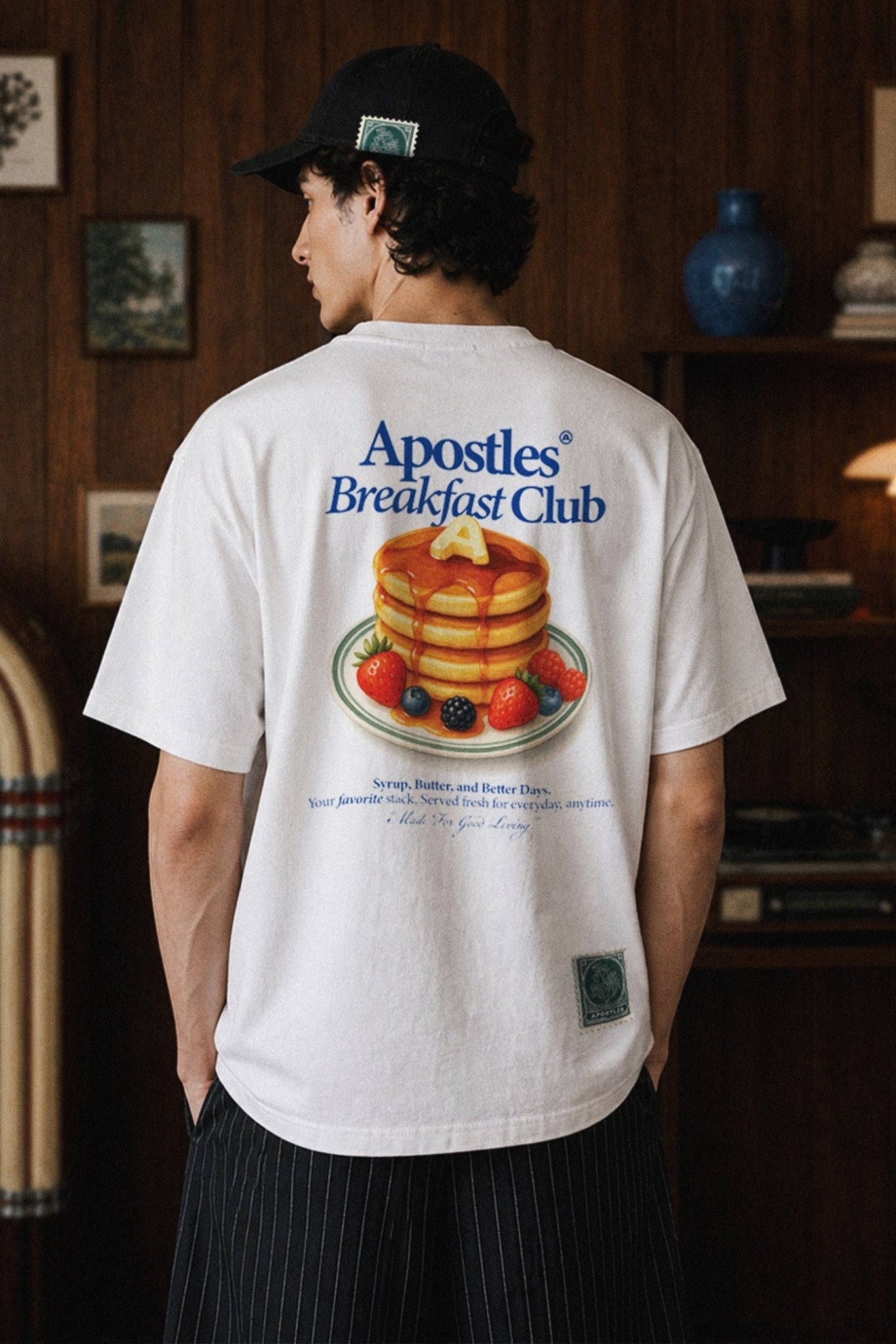 APOSTLES BREAKFAST CLUB GOLDEN STACK TEE – WHITE - GROGROCERY