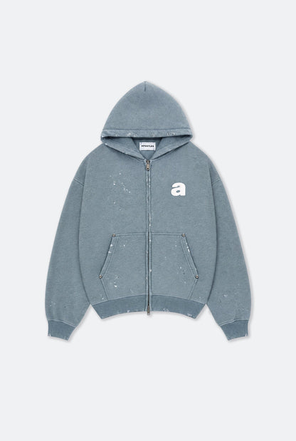 APOSTLES WASHED PATCH LOGO ZIP - UP HOODIE – STILLWATER - GROGROCERY
