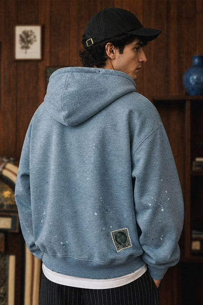 APOSTLES WASHED PATCH LOGO ZIP - UP HOODIE – STILLWATER - GROGROCERY