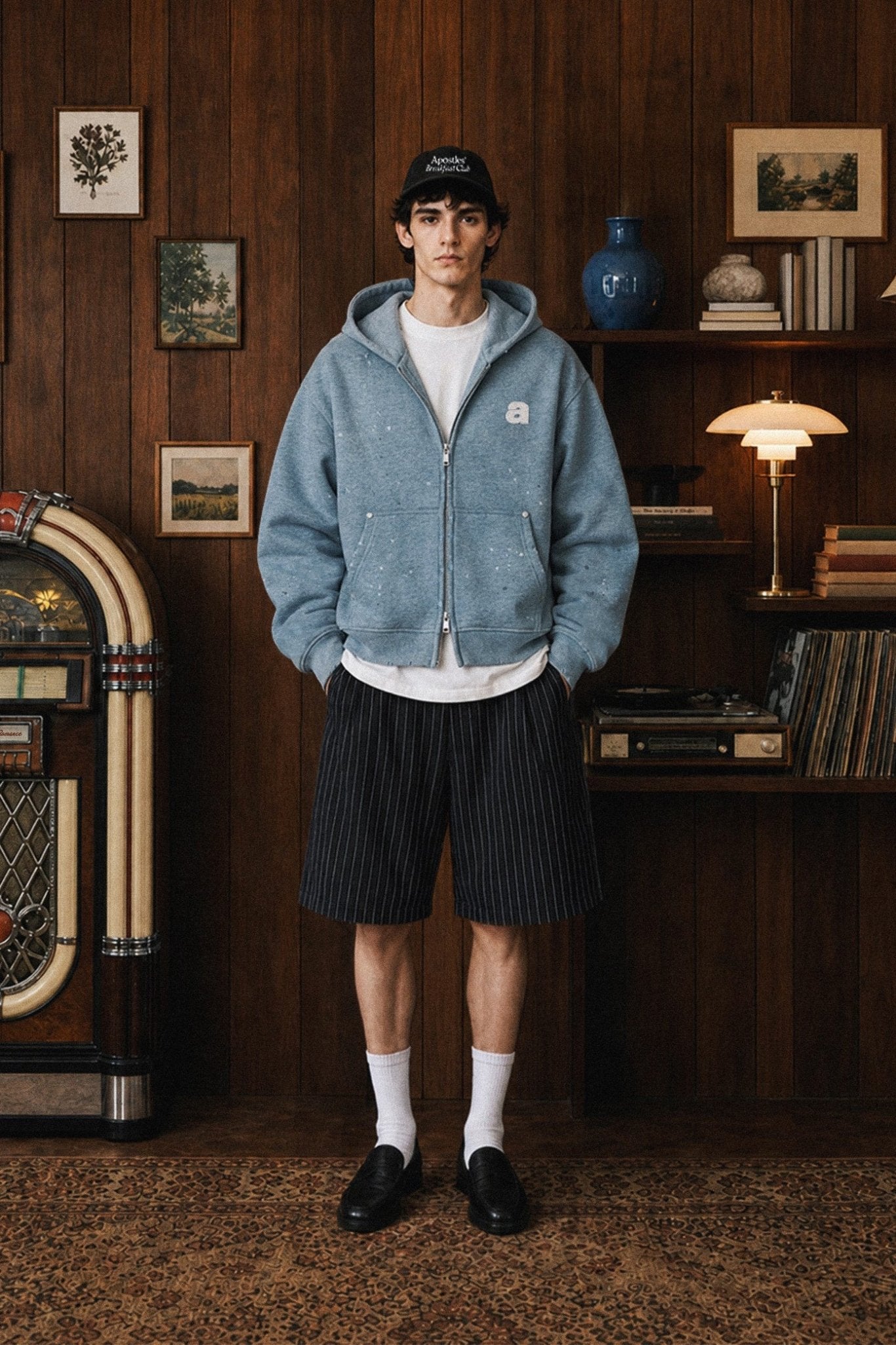 APOSTLES WASHED PATCH LOGO ZIP - UP HOODIE – STILLWATER - GROGROCERY