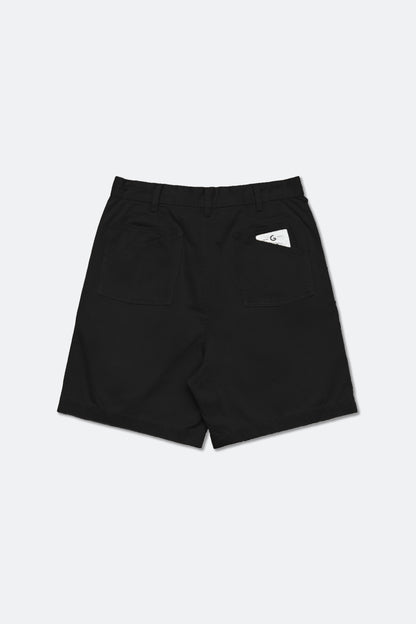 GROCERY WASHED DOUBLE POCKET DISTRESSED CHINO SHORTS/ BLACK