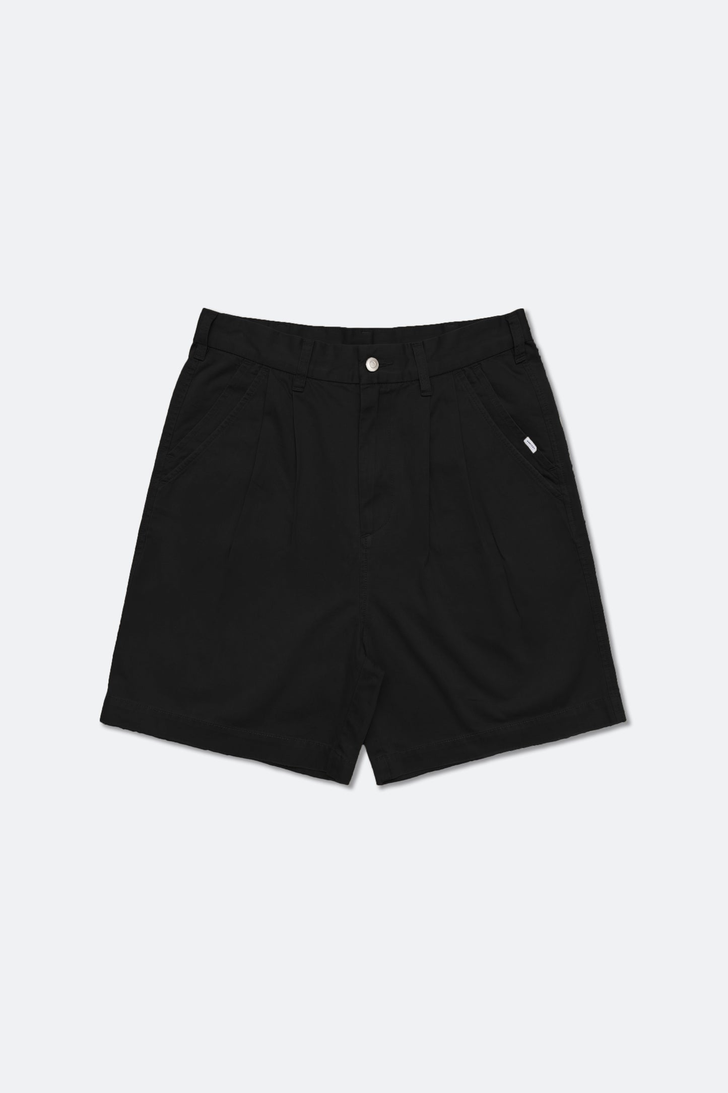 GROCERY WASHED DOUBLE POCKET DISTRESSED CHINO SHORTS/ BLACK