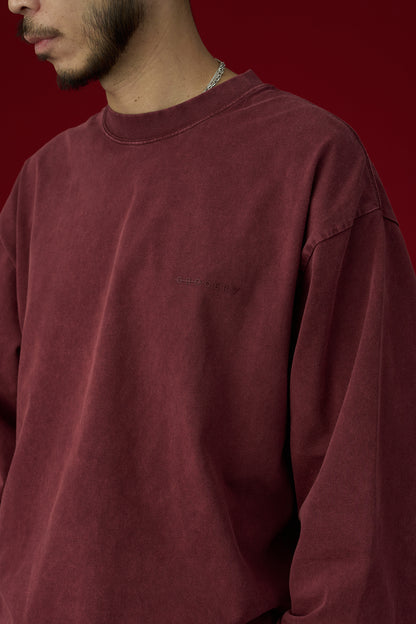 GROCERY BASIC WASHED LONG TOP/ BURGUNDY