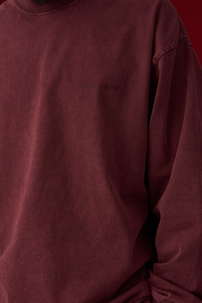 GROCERY BASIC WASHED LONG TOP/ BURGUNDY