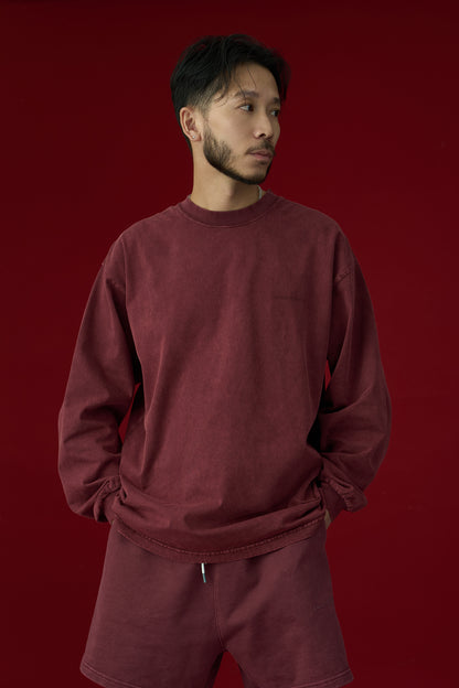 GROCERY BASIC WASHED LONG TOP/ BURGUNDY