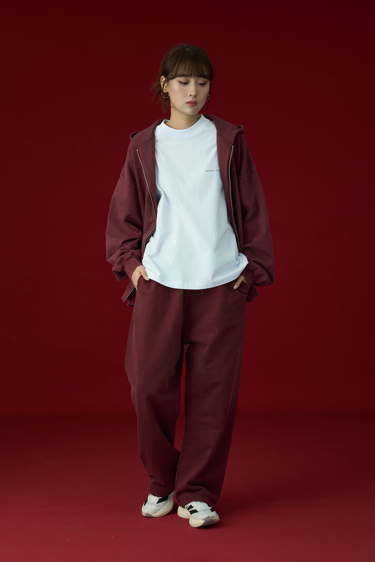 GROCERY BASIC WASHED SWEATPANTS/ BURGUNDY