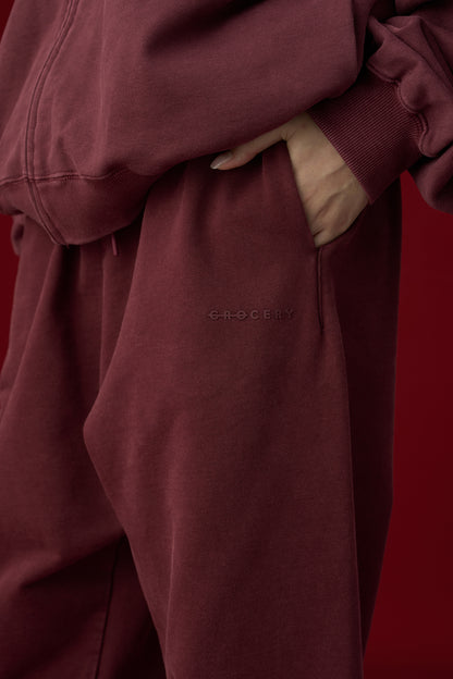 GROCERY BASIC WASHED SWEATPANTS/ BURGUNDY